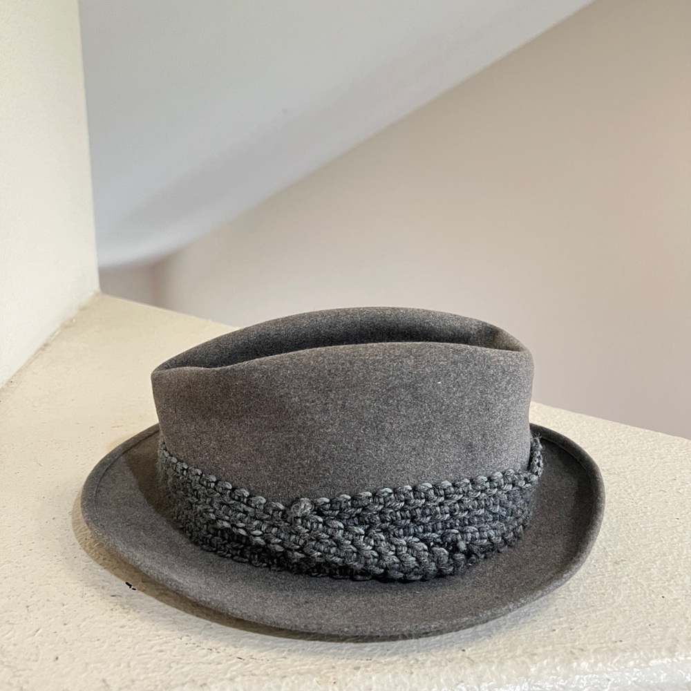 Vintage Stetson Grey Felt Wool Men's‎ Fedora Hat Size 6 7/8